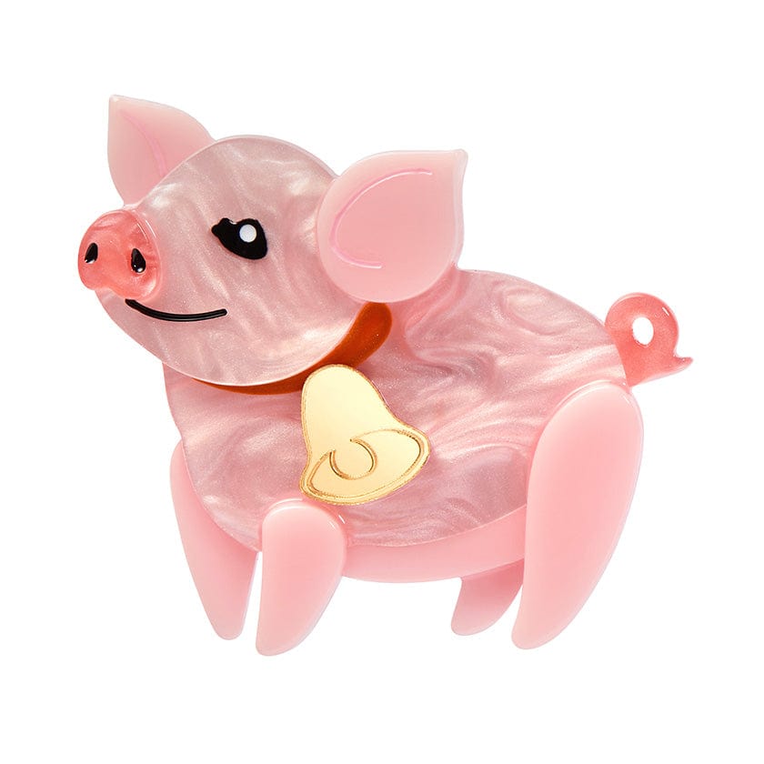 That'll Do Pig Brooch  -  Erstwilder  -  Quirky Resin and Enamel Accessories