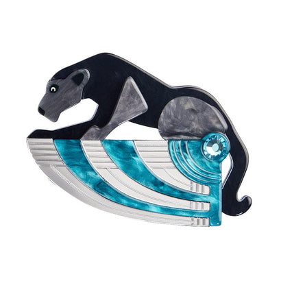 The Panther's Embrace Brooch  -  Erstwilder  -  Quirky Resin and Enamel Accessories