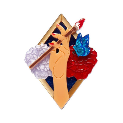 By Frida's Hand Brooch  -  Erstwilder  -  Quirky Resin and Enamel Accessories