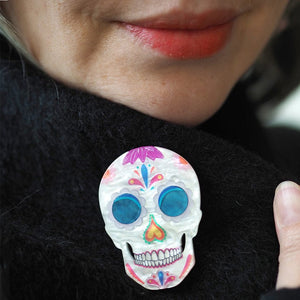 Dia De Los Muertos Brooch  -  Erstwilder  -  Quirky Resin and Enamel Accessories
