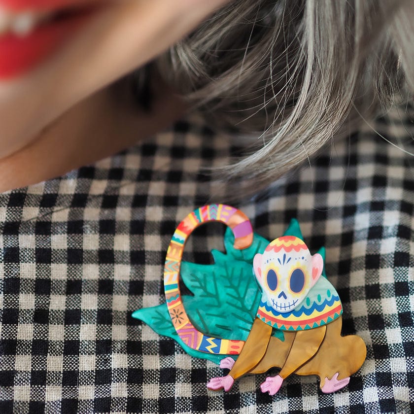 Frida's Monkey Brooch  -  Erstwilder  -  Quirky Resin and Enamel Accessories