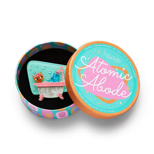 Betty the Bathing Kitty Brooch  -  Erstwilder  -  Quirky Resin and Enamel Accessories