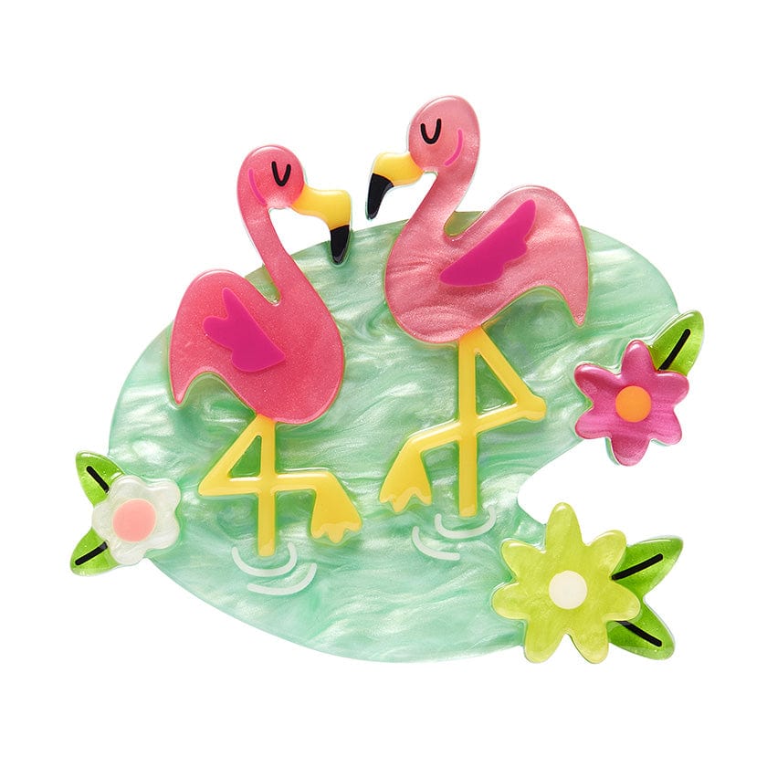Let s Flamingle Brooch Erstwilder