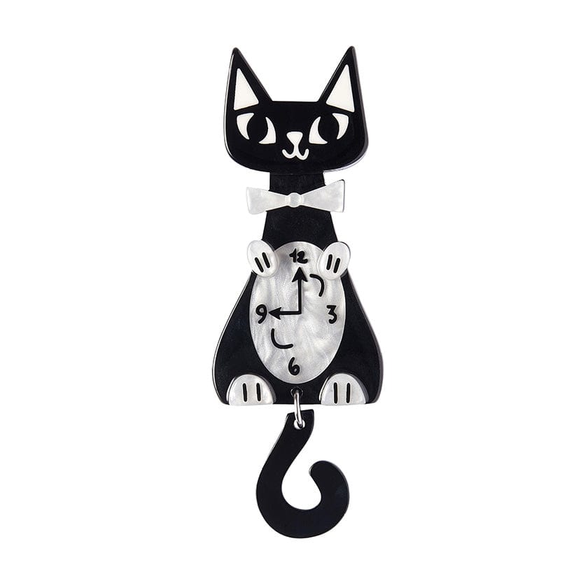 It’s Kitty Time Brooch  -  Erstwilder  -  Quirky Resin and Enamel Accessories