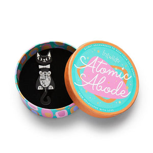 It’s Kitty Time Brooch  -  Erstwilder  -  Quirky Resin and Enamel Accessories