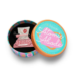 Tap Tap Typewriter Brooch  -  Erstwilder  -  Quirky Resin and Enamel Accessories