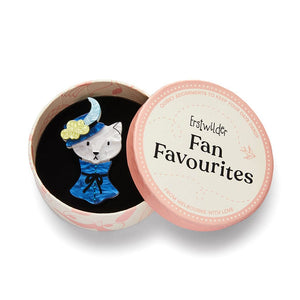 Cat in a Hat Brooch  -  Erstwilder  -  Quirky Resin and Enamel Accessories