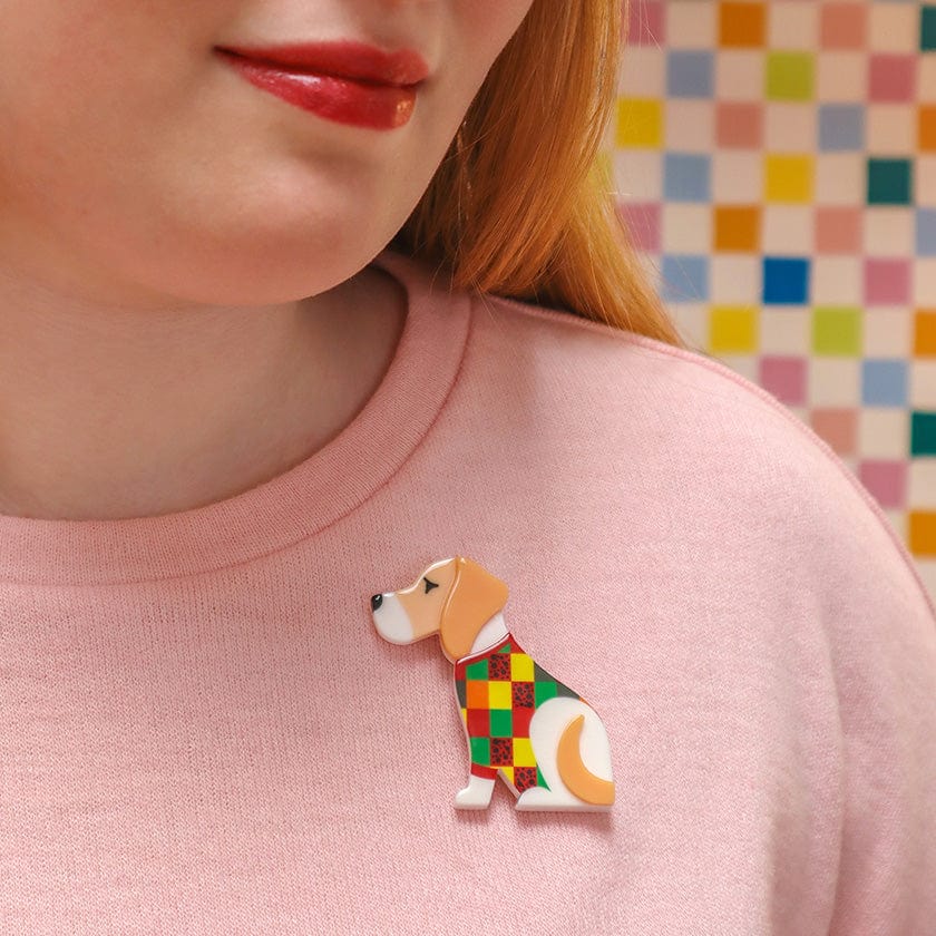 Beatrice Beagle Brooch  -  Erstwilder  -  Quirky Resin and Enamel Accessories