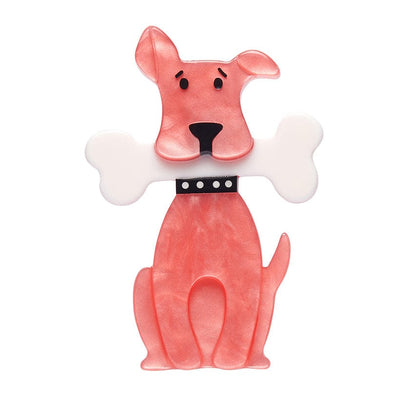 Tuffy's Puppy Treat Brooch  -  Erstwilder  -  Quirky Resin and Enamel Accessories