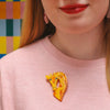 Gingerly Awaiting Gina Brooch  -  Erstwilder  -  Quirky Resin and Enamel Accessories