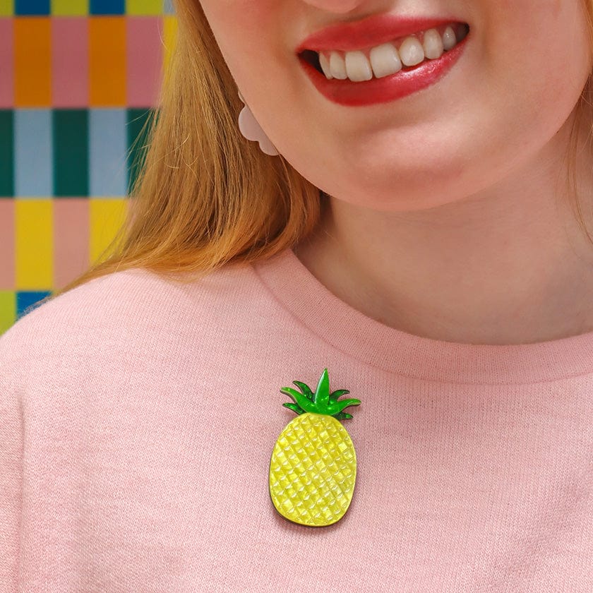 Pineapple Express Brooch  -  Erstwilder  -  Quirky Resin and Enamel Accessories