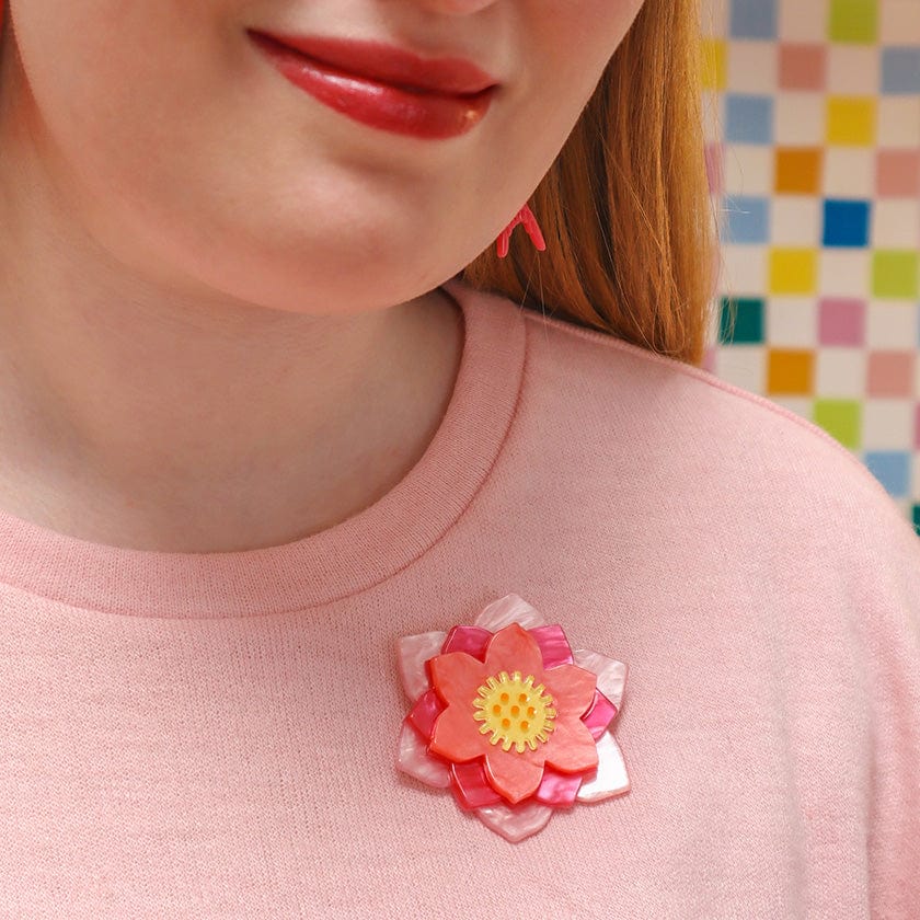Lotus Rising Brooch  -  Erstwilder  -  Quirky Resin and Enamel Accessories