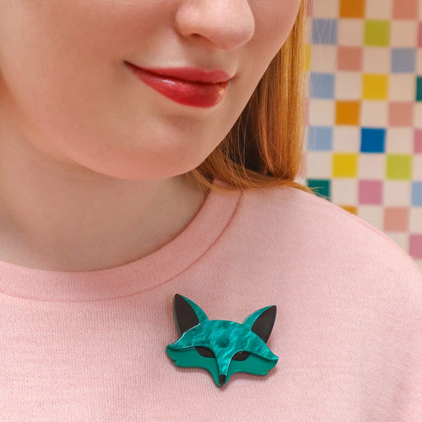 Fatoush the Fennec Fox Brooch  -  Erstwilder  -  Quirky Resin and Enamel Accessories