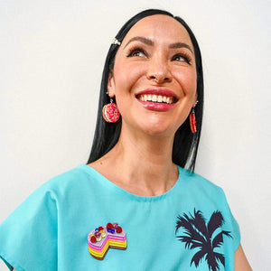 Bondi Hipster Cake Brooch  -  Erstwilder  -  Quirky Resin and Enamel Accessories