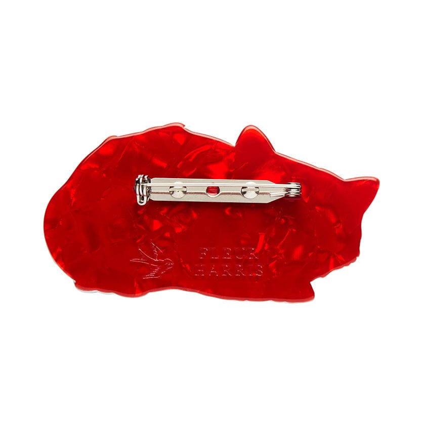 Snoozing Fox Brooch  -  Erstwilder  -  Quirky Resin and Enamel Accessories
