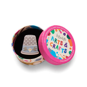 Status Thimble Mini Brooch  -  Erstwilder  -  Quirky Resin and Enamel Accessories