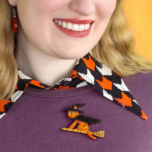 Bed Knobs & Broomsticks Brooch  -  Erstwilder  -  Quirky Resin and Enamel Accessories