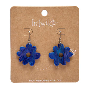 Flower Drop Earrings – Blue  -  Erstwilder Essentials  -  Quirky Resin and Enamel Accessories