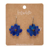 Flower Drop Earrings – Blue