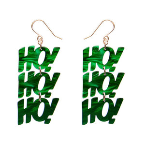 Ho, Ho, Ho Drop Earrings - Green  -  Erstwilder Essentials  -  Quirky Resin and Enamel Accessories