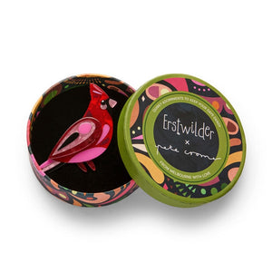 The Notable Northern Cardinal Brooch  -  Erstwilder  -  Quirky Resin and Enamel Accessories