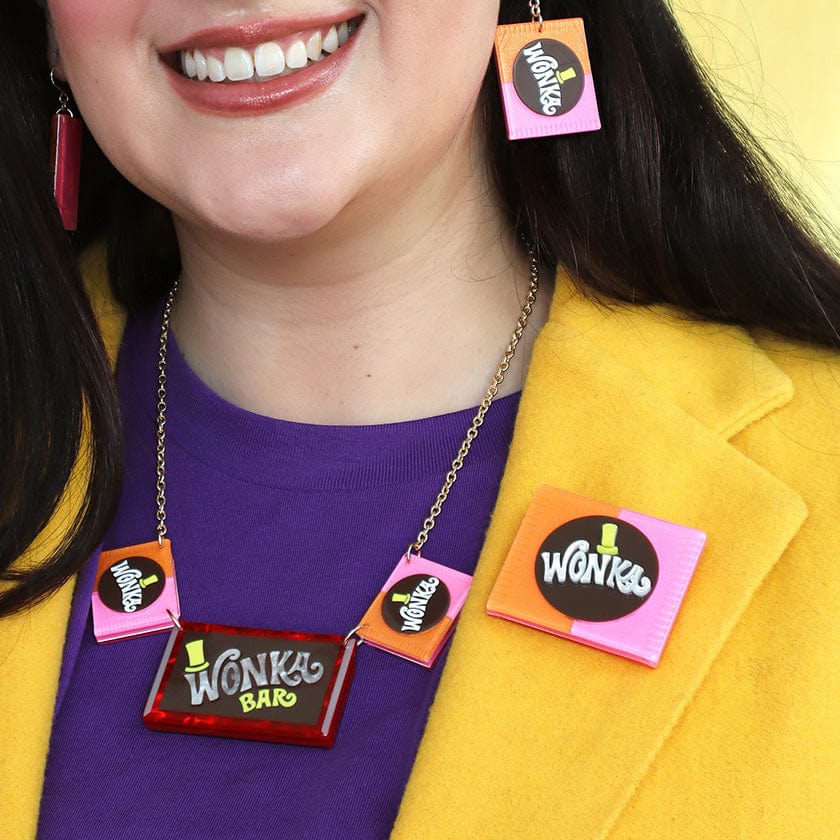 Willy Wonka Bar Brooch (IMPERFECT)  -  Erstwilder  -  Quirky Resin and Enamel Accessories