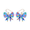 Polka Dot Bow Drop Earrings – Blue  -  Erstwilder Essentials  -  Quirky Resin and Enamel Accessories