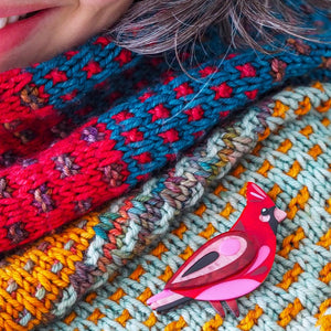 The Notable Northern Cardinal Brooch  -  Erstwilder  -  Quirky Resin and Enamel Accessories