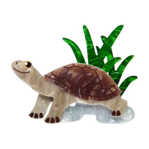 Rheo the River Turtle Brooch  -  Erstwilder  -  Quirky Resin and Enamel Accessories