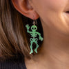 Dancing Skeletons Drop Earrings - Glow in the Dark  -  Erstwilder Essentials  -  Quirky Resin and Enamel Accessories