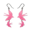 Double Swallow Drop Earrings - Pink  -  Erstwilder Essentials  -  Quirky Resin and Enamel Accessories