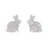 Bunny Ripple Resin Stud Earrings - White  -  Erstwilder Essentials  -  Quirky Resin and Enamel Accessories