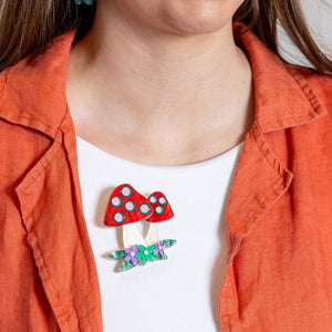 Forest Fun Guy Brooch  -  Erstwilder  -  Quirky Resin and Enamel Accessories