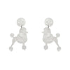 Poodle Ripple Post Drop Earrings - White  -  Erstwilder Essentials  -  Quirky Resin and Enamel Accessories