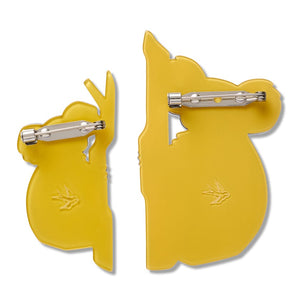 Among the Eucalyptus Brooch Pair  -  Erstwilder  -  Quirky Resin and Enamel Accessories