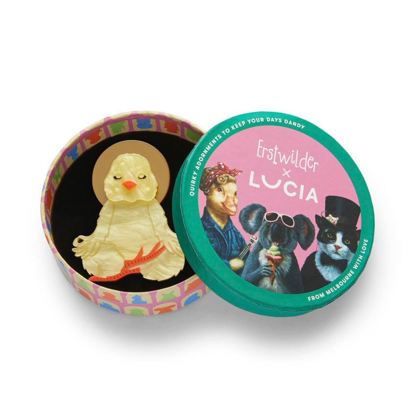 The Yoga Chick Brooch  -  Erstwilder  -  Quirky Resin and Enamel Accessories