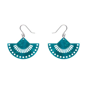 Boho Fan Essential Drop Earrings - Green  -  Erstwilder Essentials  -  Quirky Resin and Enamel Accessories