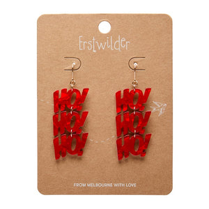 Ho, Ho, Ho Drop Earrings - Red  -  Erstwilder Essentials  -  Quirky Resin and Enamel Accessories