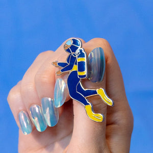 Diver Jamie Enamel Pin  -  Erstwilder  -  Quirky Resin and Enamel Accessories