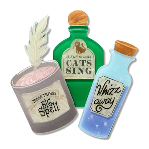 Spell Bottles Brooch  -  Erstwilder  -  Quirky Resin and Enamel Accessories