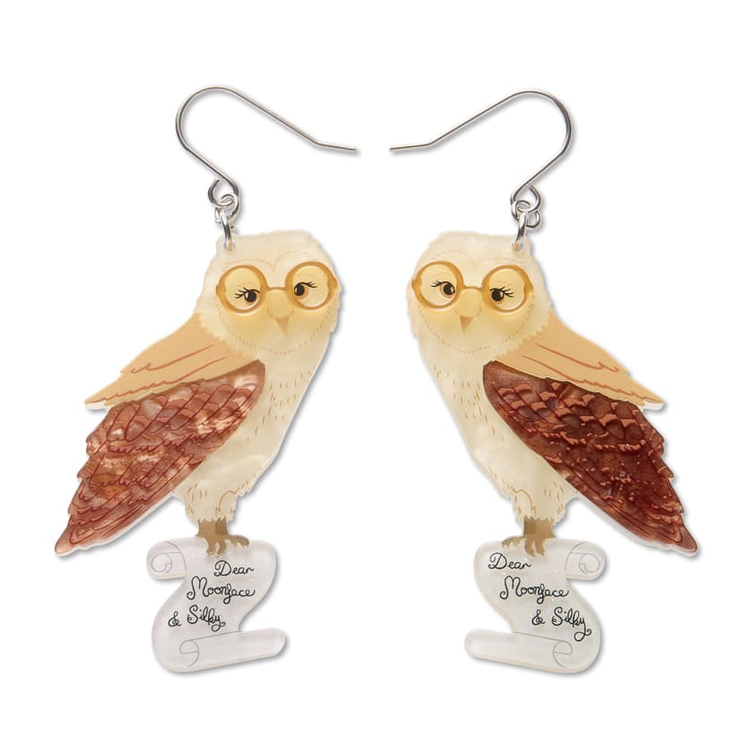 Barny Owl Drop Earrings  -  Erstwilder  -  Quirky Resin and Enamel Accessories