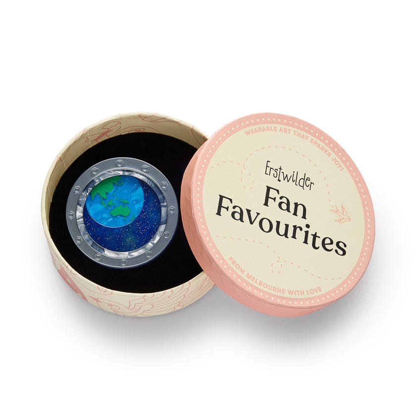 Tiny Blue Dot Brooch  -  Erstwilder  -  Quirky Resin and Enamel Accessories