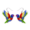 Lulu the Lorikeet Drop Earrings  -  Erstwilder  -  Quirky Resin and Enamel Accessories