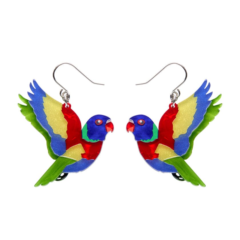 Lulu the Lorikeet Drop Earrings  -  Erstwilder  -  Quirky Resin and Enamel Accessories