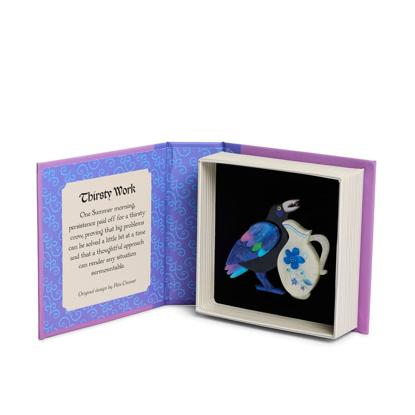 Thirsty Work Brooch  -  Erstwilder  -  Quirky Resin and Enamel Accessories