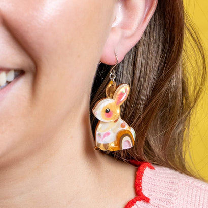 Maple the Bunny Drop Earrings  -  Erstwilder  -  Quirky Resin and Enamel Accessories