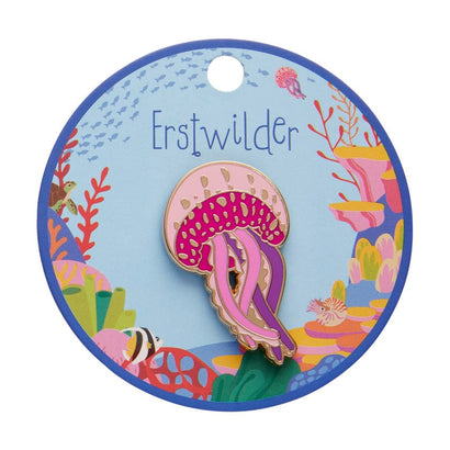 Mauve Stinger Jellyfish Enamel Pin  -  Erstwilder  -  Quirky Resin and Enamel Accessories