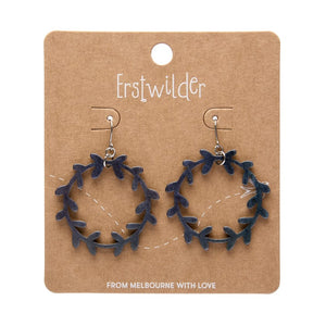 Wreath Drop Earrings – Navy  -  Erstwilder Essentials  -  Quirky Resin and Enamel Accessories
