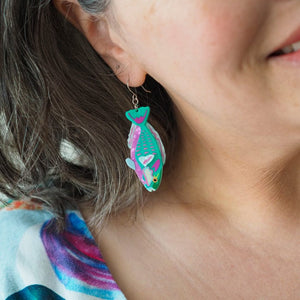 Bleeker's Parrotfish Drop Earrings  -  Erstwilder  -  Quirky Resin and Enamel Accessories