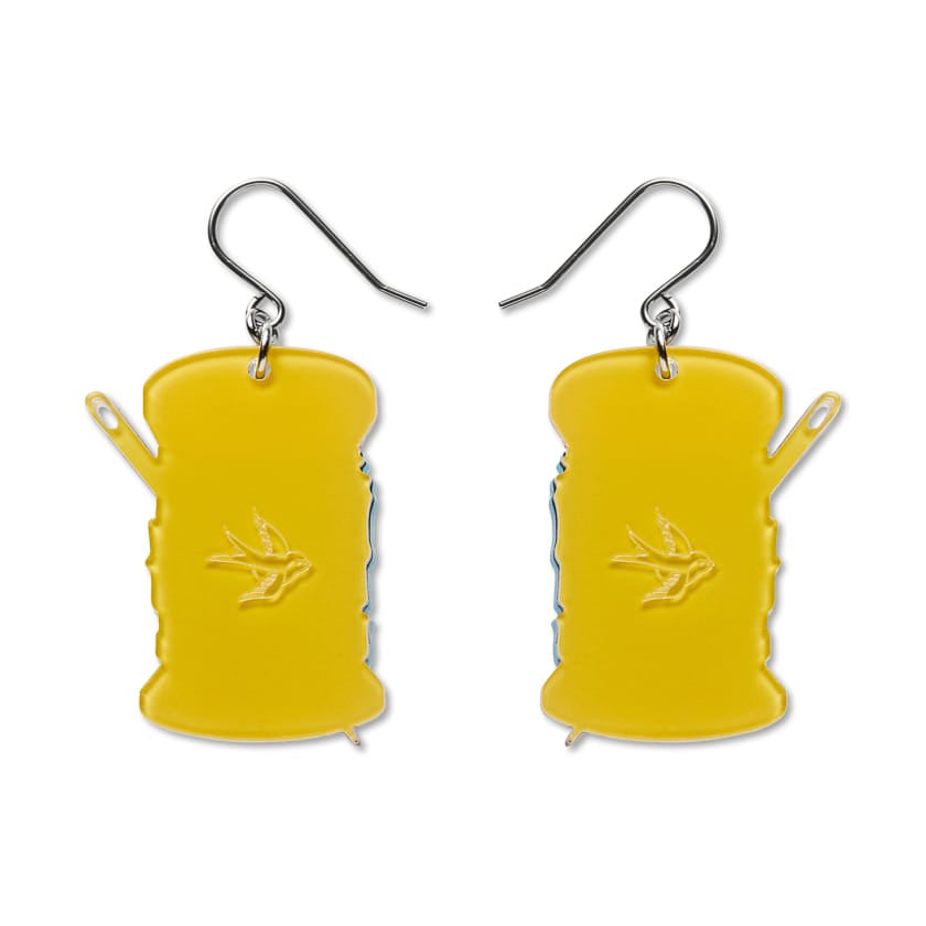 Thread the Needle Drop Earrings  -  Erstwilder  -  Quirky Resin and Enamel Accessories